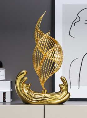 一帆风顺帆船摆件家居客厅电视柜酒柜办公室桌面软装饰品轻奢高档