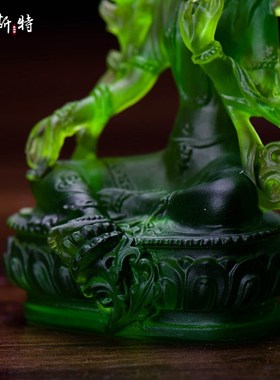 速发绿度可摆件 琉璃家用观音菩萨中式摆赞 寸母装件随身小饰品