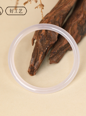 天然白玛瑙手镯高冰白月光古典雅致温婉标配国风小众高级生日礼物