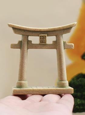 亚马逊鸟居摆件中式造景古建筑微缩场景模型桌面装饰盆景工艺品