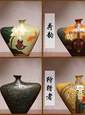 新款中式复古陶瓷客厅家居玄关展示隔断柜博古架小摆件办公室装饰