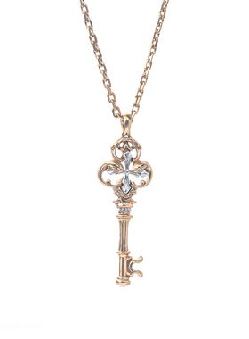 DOACH鸢尾花镂空钥匙项链女复古