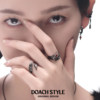Sterling silver feather ring, high-end dark couple ring