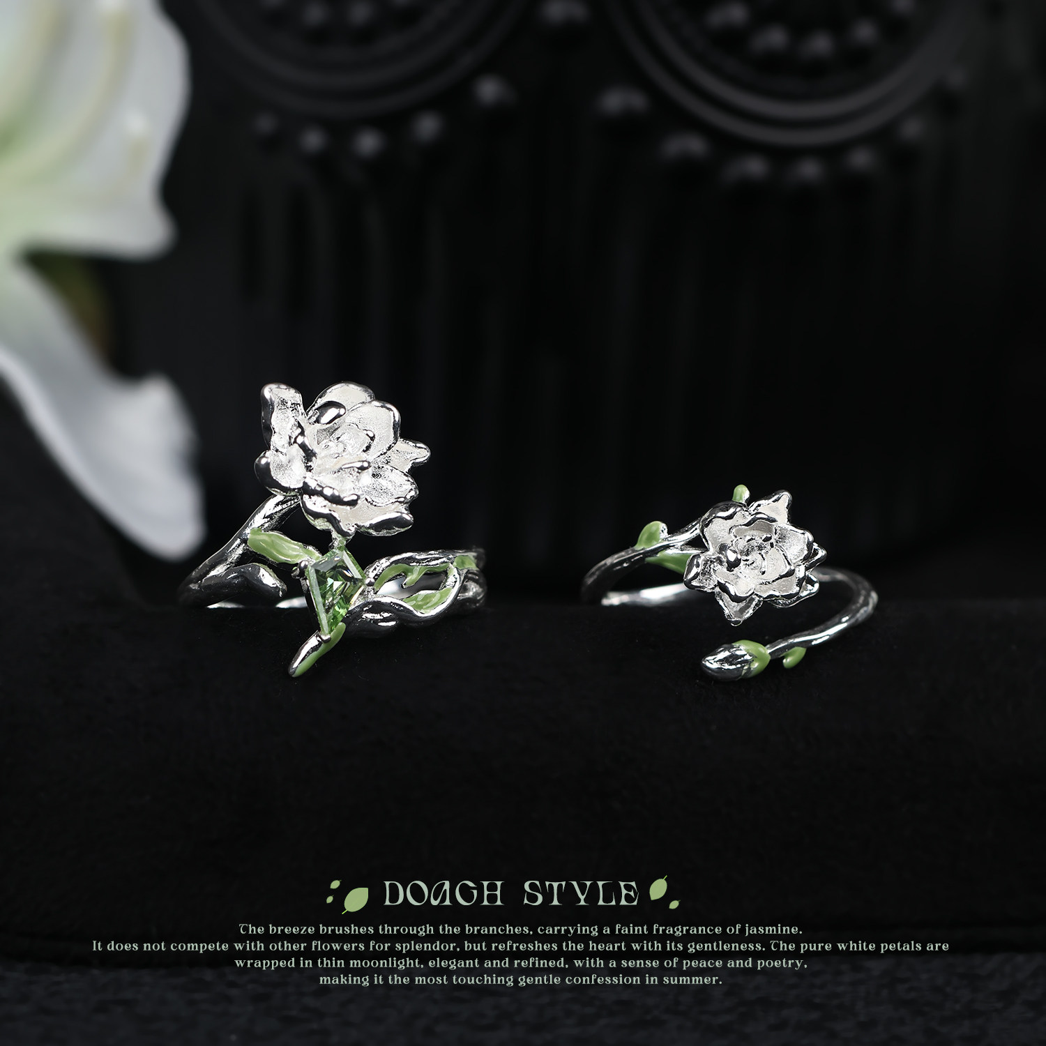 DOACH original design sterling silver jasmine ring gift