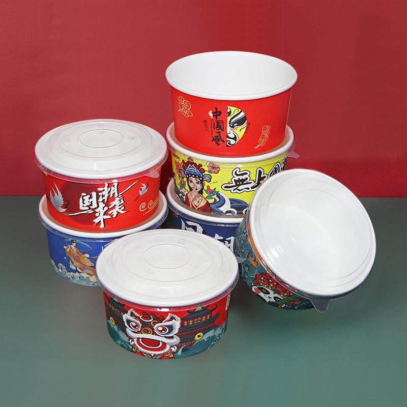 一次性牛皮纸碗打包盒圆形水果沙拉纸碗加厚餐盒带盖子外送卤肉饭,淘宝优惠券,粉丝福利购,淘宝优惠卷