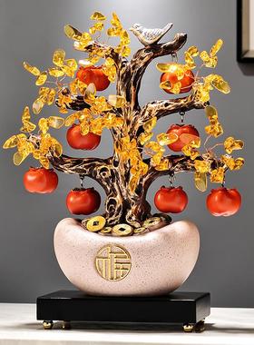事事如意发财树招财元宝新中式摆件办公室前台装饰品乔迁开 业礼