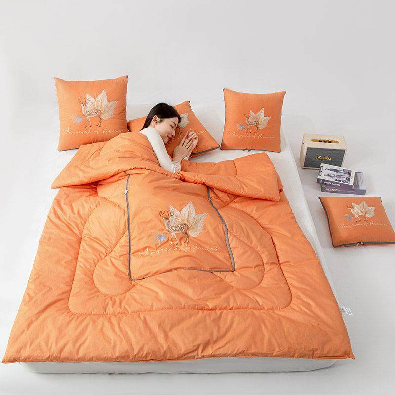 全棉抱枕被子两用高档车载午休毯空调被二合一多功能纯棉靠垫靠被,淘宝优惠券,粉丝福利购,淘宝优惠卷