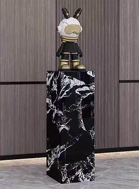 【新品哑光】岩板花架展示台客厅玄关摆件大理石底座摆台工艺礼品
