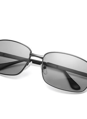 钢化玻璃太阳眼镜男偏光墨镜抗UV日夜两用感光变色开 车钓鱼眼镜