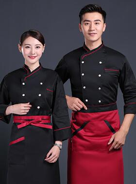 中西餐烘焙厨师工作服上衣黑色