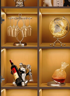 速发熊红酒高2024新款酒柜摆件客厅软端大气上档次架装饰品