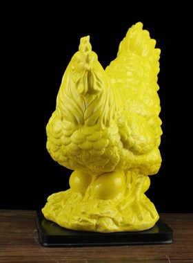 速发陶瓷母鸡摆件下蛋工白衣卧室品柜装饰品招财镇宅化解艺色瓷器