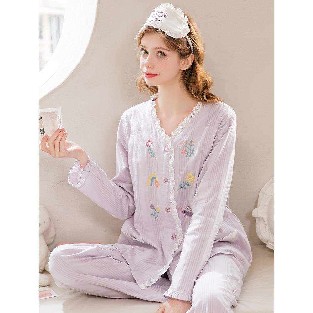 家时光月子服秋季产后纯棉哺乳睡衣孕妇待产服夏季薄款纱布家居,淘宝优惠券,粉丝福利购,淘宝优惠卷