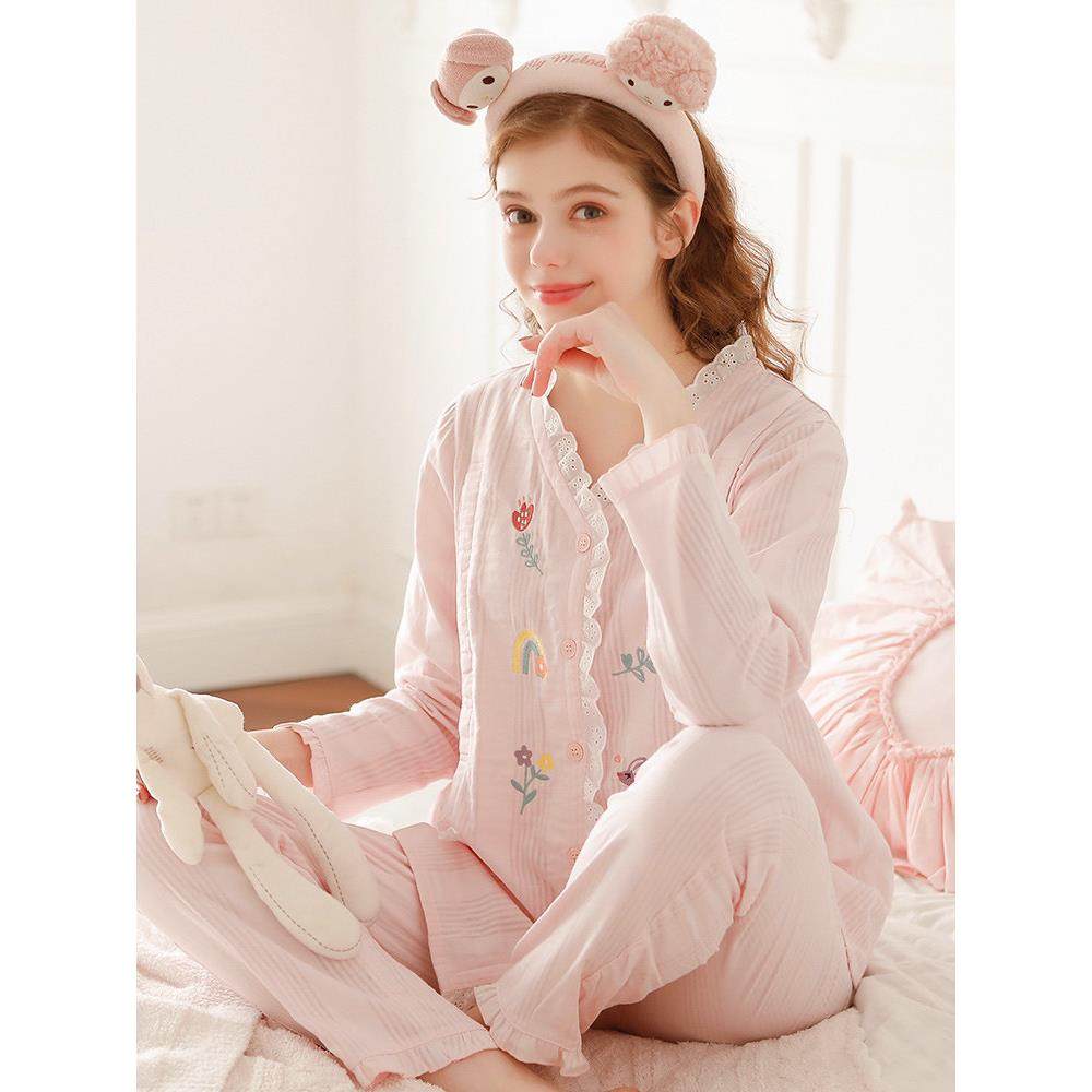 家时光月子服秋季产后纯棉哺乳睡衣孕妇待产服夏季薄款纱布家居,淘宝优惠券,粉丝福利购,淘宝优惠卷