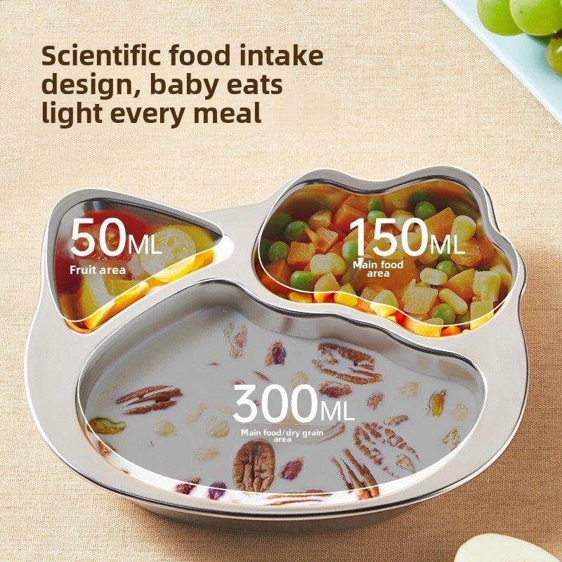 崔大煌316不锈钢儿童餐盘分饭盘卡通家用食品级婴儿餐具防摔,淘宝优惠券,粉丝福利购,淘宝优惠卷