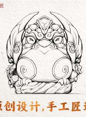 琢匠喜鹊摆件家居装饰品办公室桌面手机支架铜手把件国风实心茶宠