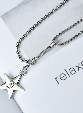 银色女潮时尚网红毛衣链短韩国颈链百搭五角星吊坠简约锁骨链