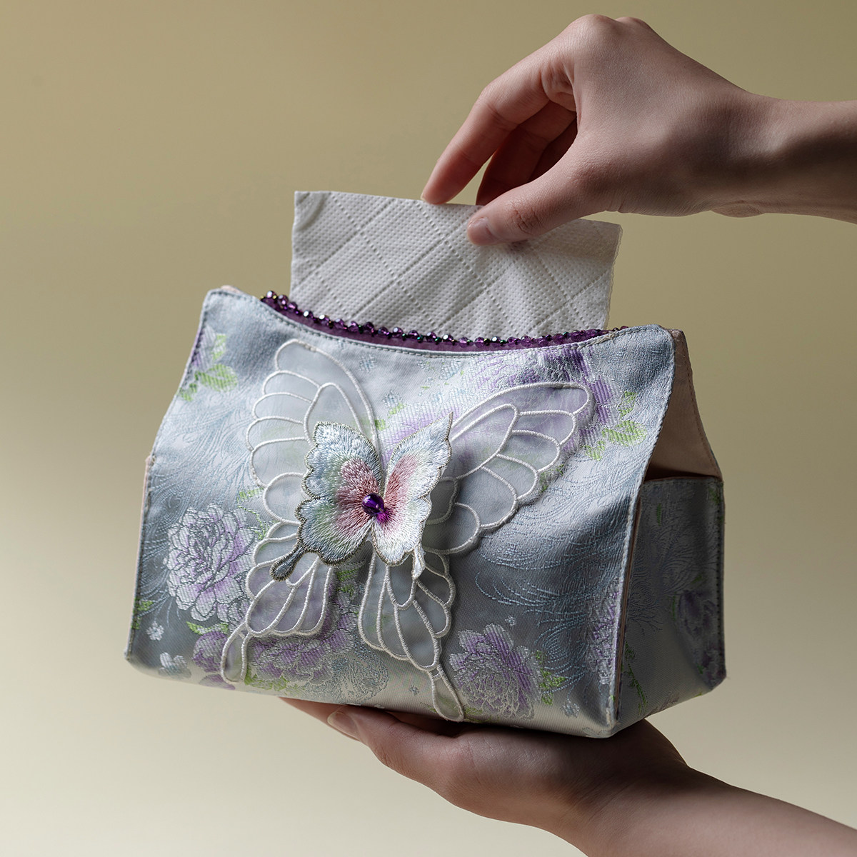 Fanye light luxury home fabric storage tissue box high-looking and versatile tissue box living room car tissue paper bag