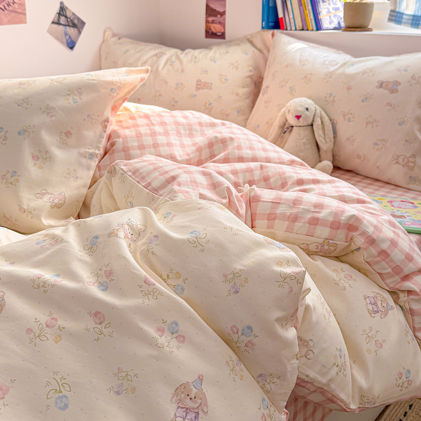 红豆纯棉四件套100全棉床上用品被套床单宿舍三件套床笠2025新款