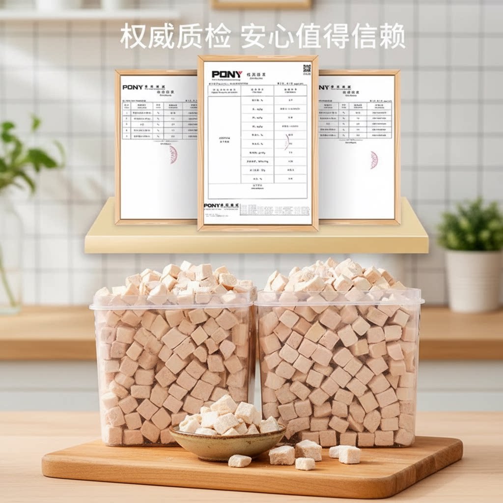 猫咪零食冻干鸡肉粒宠物补充500g大桶装整块鸡胸肉块猫粮主食营养