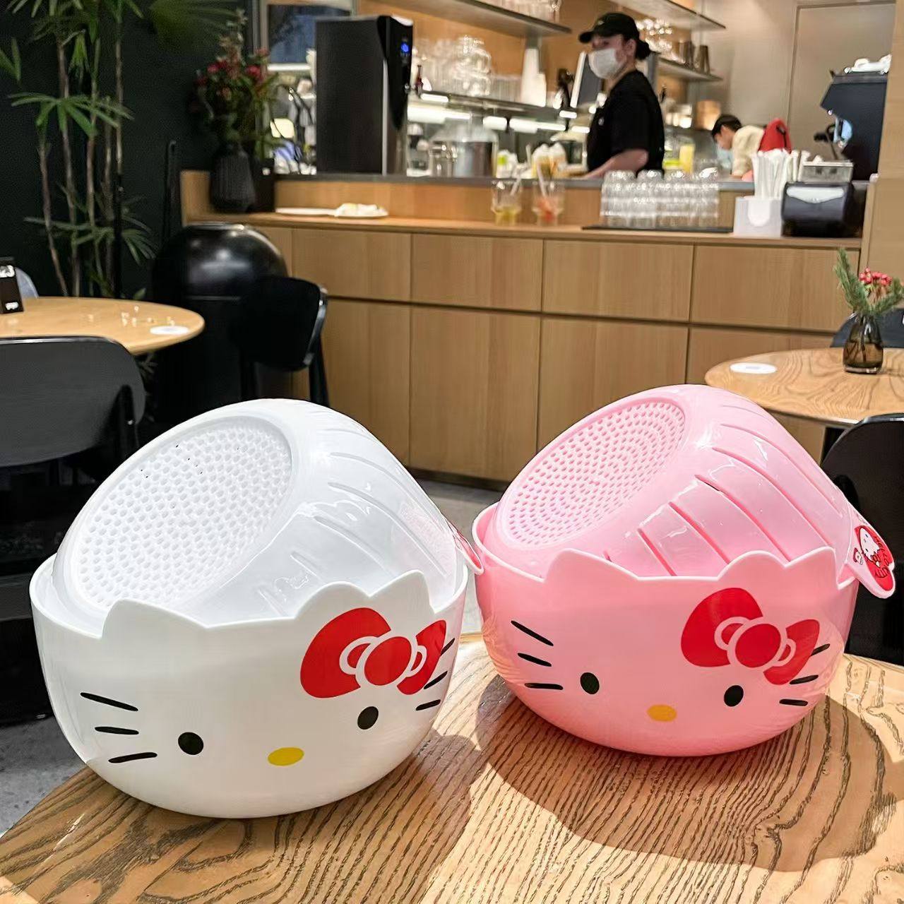 kt猫篮子果盘双层沥水家用厨房多功能塑料圆形洗菜篮水果篮高颜值,淘宝优惠券,粉丝福利购,淘宝优惠卷