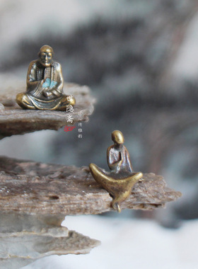 微缩达摩摆件造景佛像小人物吸水石奇石盆景沙盘假山微景禅意装饰