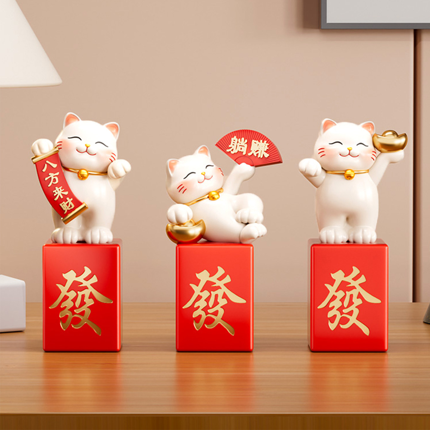 招财猫摆件八方来财麻将入户玄关客厅桌面电视酒柜乔迁礼物装饰品,淘宝优惠券,粉丝福利购,淘宝优惠卷