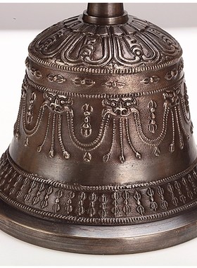 速发尼泊尔纯铜金刚铃杵手股雕花铃五铛工九股金刚铃法铃声亮铃