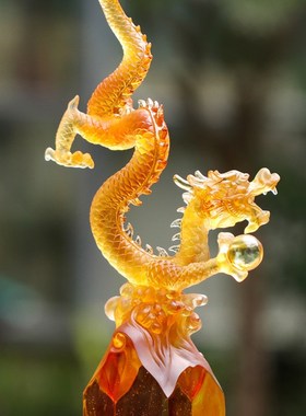 速发琉璃物摆开办公室装饰工艺品送领导客户朋友纪念礼龙件业商务