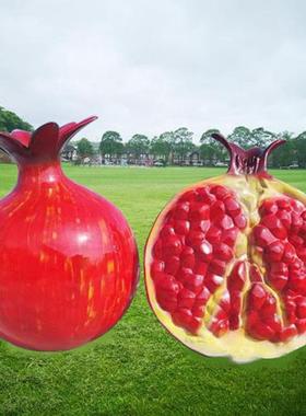 户外玻璃钢石榴雕塑石榴籽仿真精神少数民族团结一家亲摆件定制