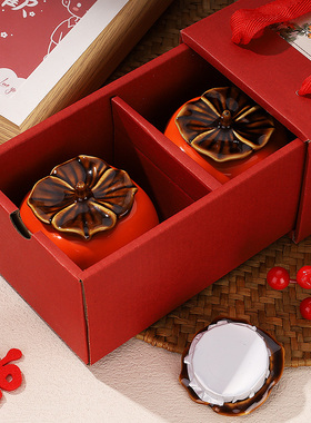 速发柿柿如意订婚布置小摆件全手用子盒结婚伴套礼盒婚礼婚庆柿品