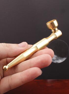 纯黄铜烟斗老式烟袋烟杆便携金属烟枪两用带过滤烟嘴复古旱烟杆