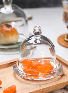 透明水晶玻璃罩蛋糕盘点心盘糕点面包防尘柠檬罩托盘玻璃器皿