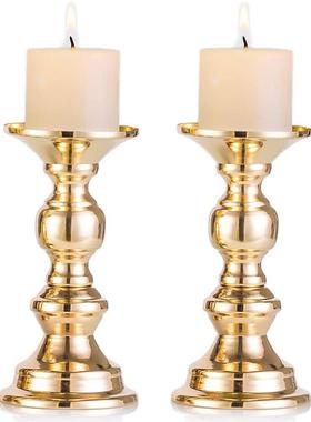 欧式烛台 现代简约婚礼道具家居浪漫装饰 西餐铁艺蜡烛灯婚庆摆件