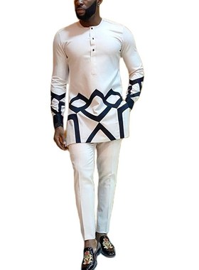 New Set Man 2 Pieces African Dashiki Men Outfit Dashiki Long