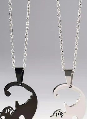 Cat lovers love titanium steel necklaces long distance