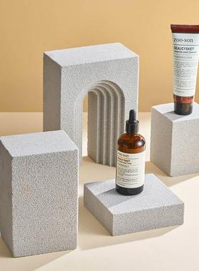 石灰石拍照道具摆件摄影几何体不规则石头背景北欧ins风拍摄石材