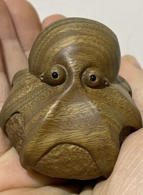 绿檀木文玩把玩随身盘玩物件实木手把件创意工艺品木雕章鱼小摆件