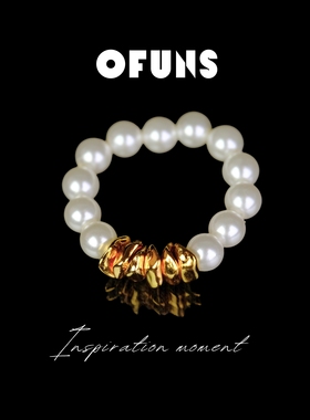 珍珠串珠戒指！不规则碎金设计