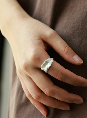 足银开口戒指男女原创设计高级感