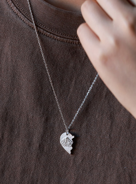 原创手工山海纯银999情侣项坠