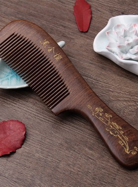 Large cm black gold sandalwood tracing gold wooden comb ant