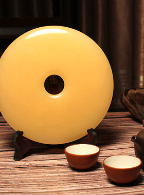 天然玉石平安扣旺财镇宅家居饰品办公室客厅书房乔迁送礼高档礼品