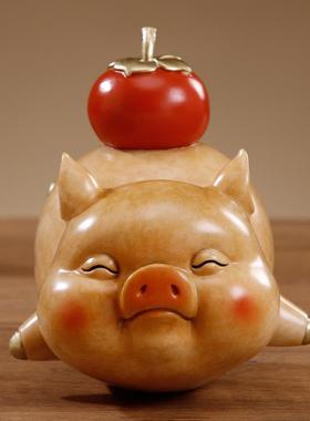 吉祥缘诸事大吉铜猪摆件吉祥物生肖家居饰品客厅卧室办公桌面礼品
