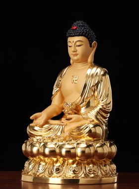 快速发货铜雕释迦牟尼佛像阿弥陀佛药师佛如来Q三宝佛日光月光菩