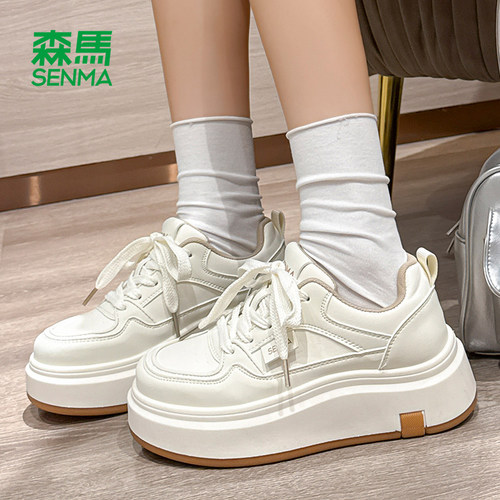 森马女鞋板鞋女厚底增高小白鞋2025冬季新款时尚运动休闲鞋子女款 - 图3