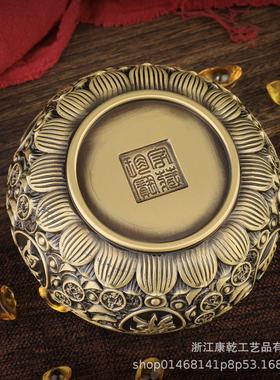 铜工艺品聚宝盆金钱聚宝盆铜摆件桌面摆件开业铜盆