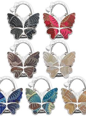 现货供应光面磨砂大蝴蝶挂包钩内折叠女士包扣箱包配件便携桌边钩