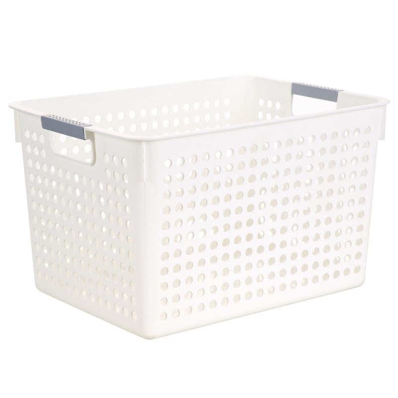 收纳筐遥控器护肤品桌面收纳镂空全新料收纳宽款特大号6073-1 - 图3