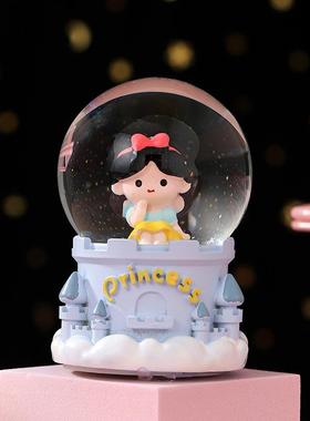 新款梦幻城堡公主水晶球发光卡通摆件创意学生节日礼品儿童小礼物